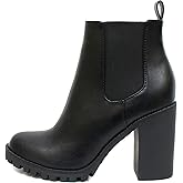 Soda Glove - Ankle Boot w/Lug Sole Elastic Gore and Chunky Heel