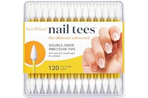 Fran Wilson NAIL TEES COTTON TIPS 120 Count - The Ultimate Nail Tool, Multi-Purpose Double-sided Swabs with Pointed Ends for Precise Touch-ups and the Perfect At-Home Manicure & Pedicure