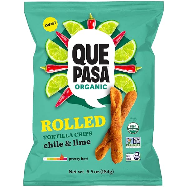QUE PASA ORGANIC CHILE LIME TORTILLA CHIPS, 6.5...