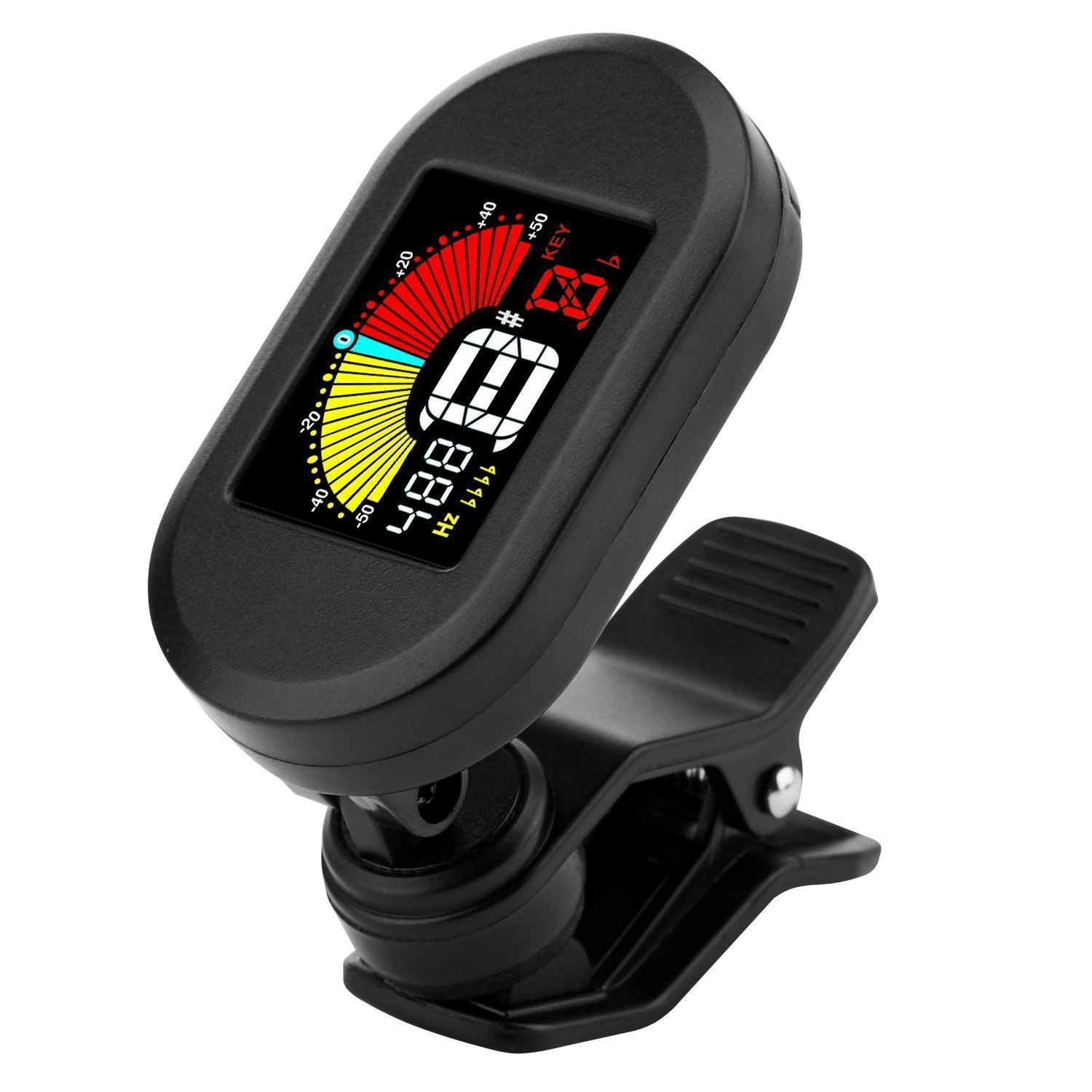 Mugig Tuner, Guitar Tuner, Multi-Functional Colorful LCD Display Clip on Tuner for Chromatic, Guitar, Bass, Ukulele and Violin, Battery Included, Auto Power-off