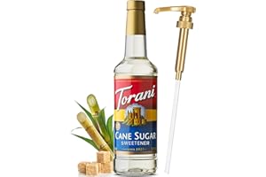 Cane Sugar Syrup Sweetener 25.4 Ounces, Torani Cane Sugar with Little Squirt Syrup Pump