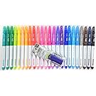 Pilot FriXion Colors Erasable Marker Pen, 24 Colors Set & FriXion Eraser Light Blue with Original Vinyl Pen Case