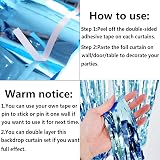 HONGCI 3 Pack Glitter Blue Tinsel Curtain 1m x 2m Foil Backdrop Party Decor view 3
