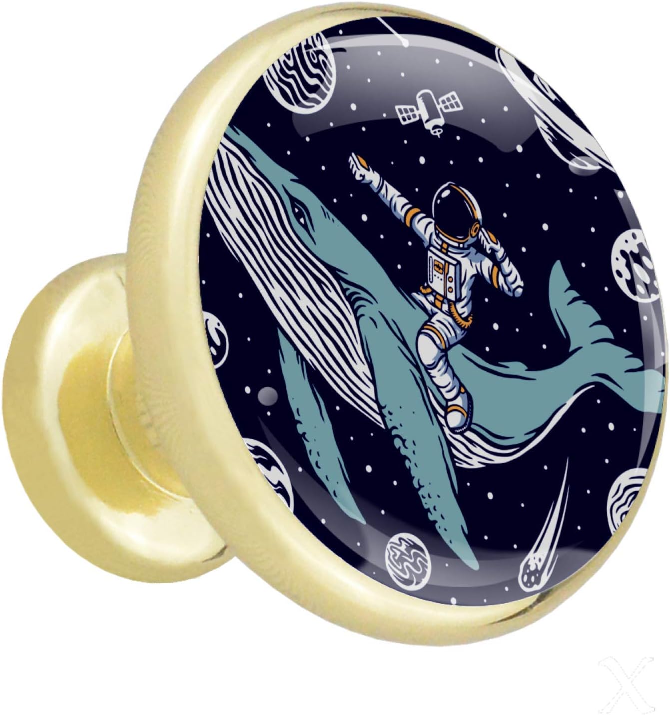 Tiradores de cajón de cocina Dorado Espacio Astronauta Ballena Perillas