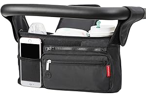 Universal Baby Stroller Organizer with Cup Holder, Gifts for Mom Mother, Convenient Stroller Caddy Accessories Fits for Uppab