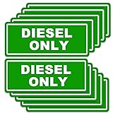 Diesel Only Decals Set, 10 Pieces, Vinyl Fuel Tank