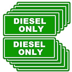 Diesel Only Decals Set, 10 Pieces, Vinyl Fuel Tank