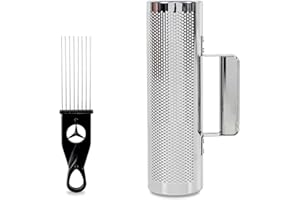 Eavnbaek Guiro Instrument Stainless Steel Guiro 8" 3" Professional Metal Shaker with Scraper, Band Accompaniment Sand Hammer Latin Musical Training Tool Percussion Instruments