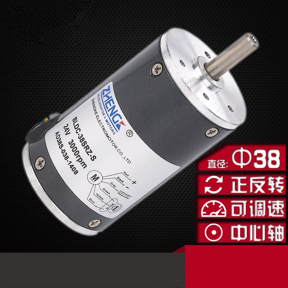 Brushless DC Motor Speed Motor BLDC-38SRZ-S12V 24V 38mm DIA Reversing Line 6 LF (24V 4000RPM)