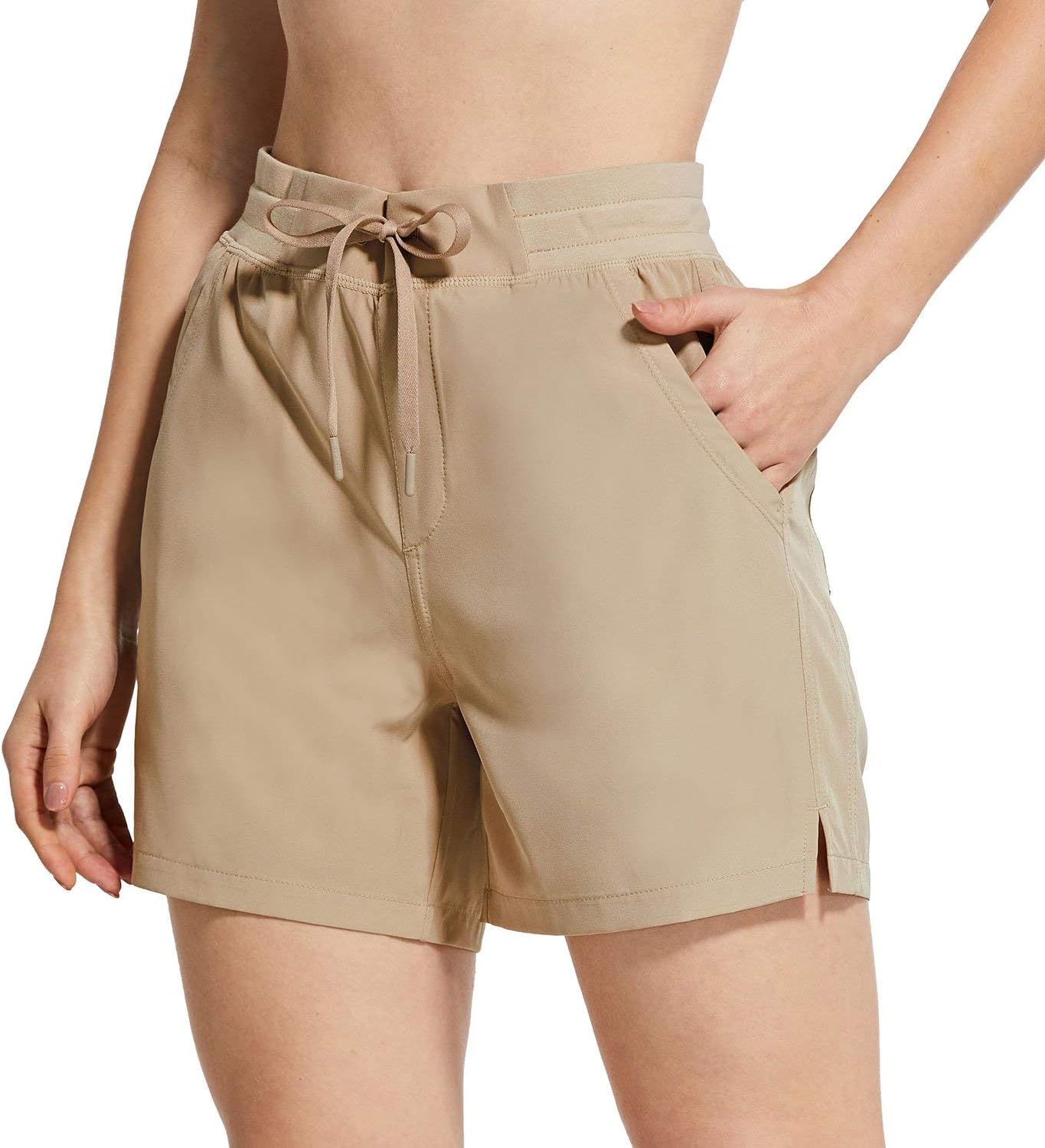 BALEAF Women's 5" Hiking Shorts with Zip Pocket Quick Dry Athletic Running Shorts Elastic Waist : Sports & Outdoors