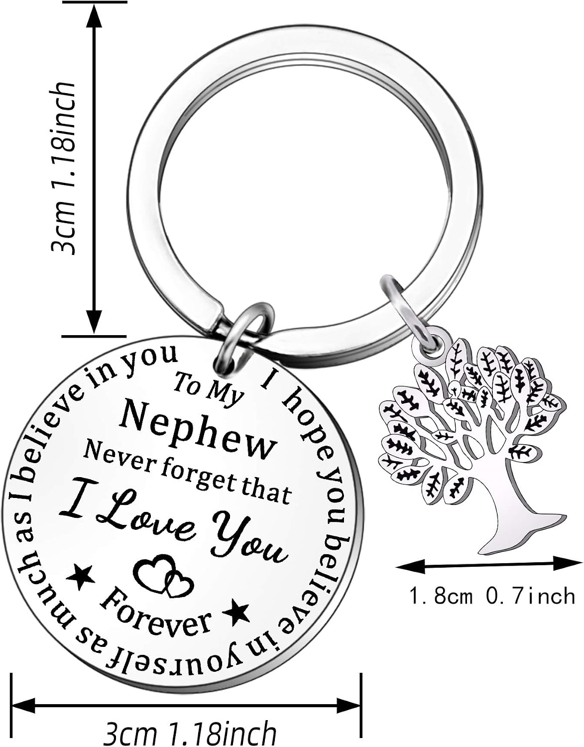 QMVMV Nephew Gifts Nephew Keyring Birthday Christmas Gifts For Boys From Auntie Uncle Keychain Engraved I Love You - Image 3