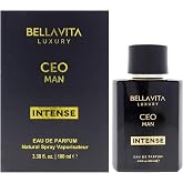 Bellavita Luxury CEO MAN INTENSE Eau de Parfum | 100 ml (3.4 fl.oz.) | Perfume for Men | Aromatic, Lavender, Carnation, and Musk Notes | Long Lasting Men's Fragrance