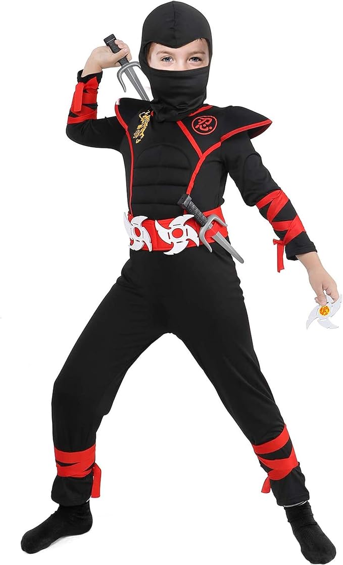 AISHANGYIDE Ninja Kostüm Anzug Halloween Kostüm Jungen Ninja Kostüm