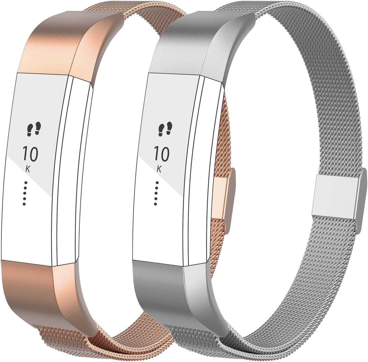 Recoppa Replacement Straps Bands Compatible for Fitbit Alta and Alta HR, Metal Stainless Steel Strap Wristbands Small Large Women Men