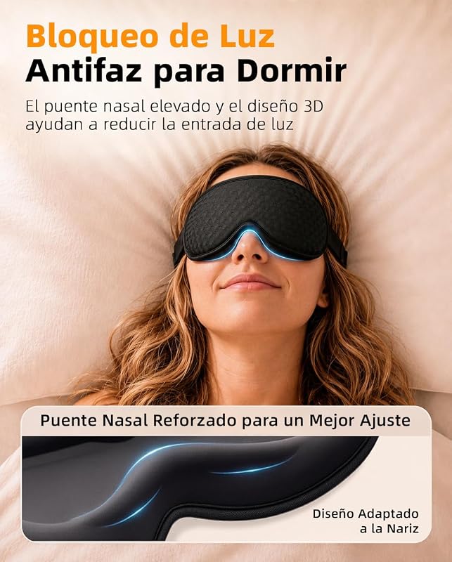 Máscara de sono ponderada em 3D, sem pressão nos olhos
