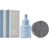 SEACRET Minerals From the Dead Sea Luxury Hand and Nail Care Spa Bundle - Mud Bar Soap (4.4 oz), Cuticle Oil (20 mL), Nail Buffing Block (Pack of 2) - 3-Piece Set
