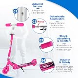 BELEEV Kids Scooter 2-Wheel Folding Height Adjustable 3 Levels Hot Pink view 6