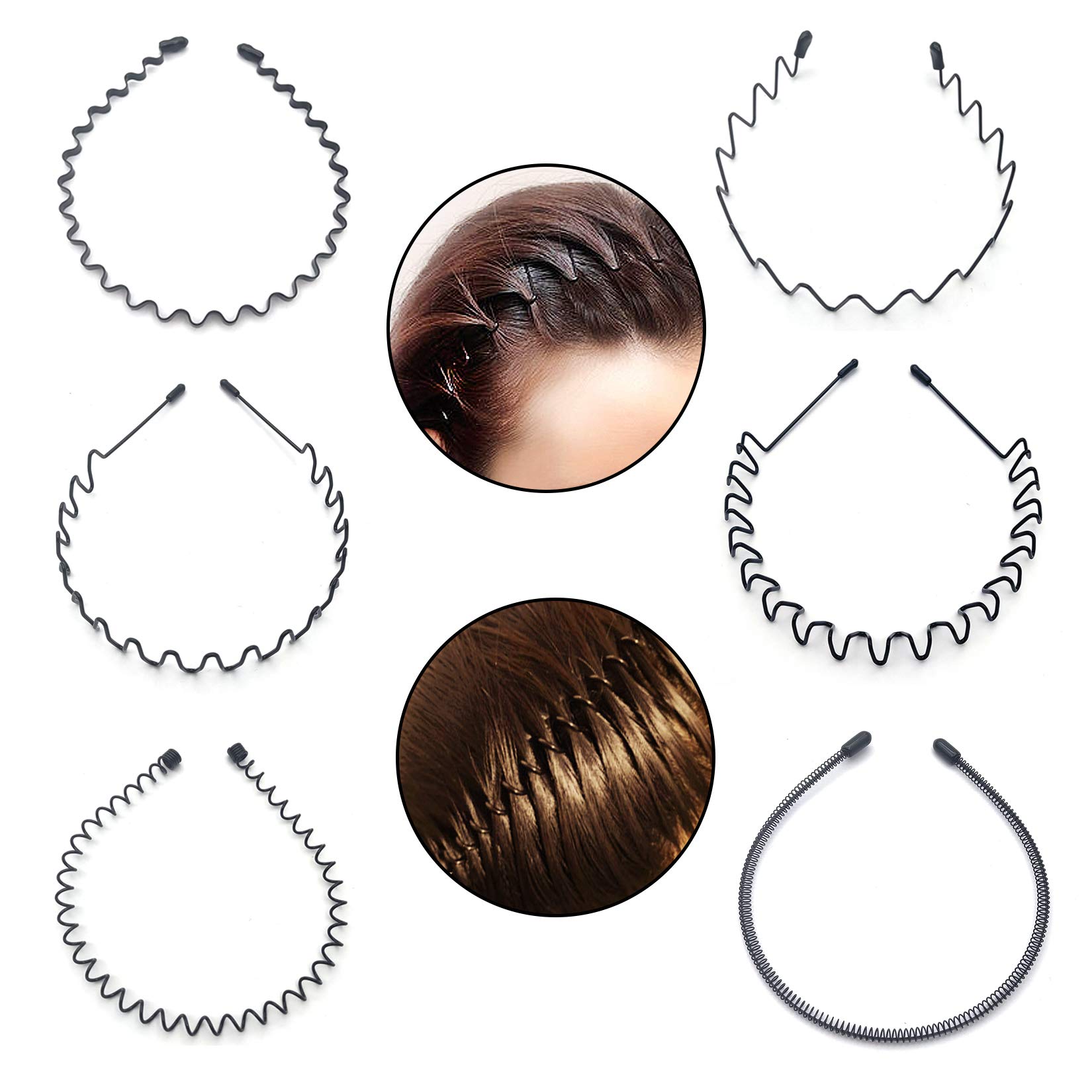 Metal Headbands for Women and Men Toothed Spring Wavy Design Sports Accessories for Kids