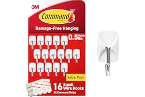 Command Small Wire Toggle Hooks, Damage Free Hanging Wall Hooks with Adhesive Strips, No Tools Wall Hooks for Hanging Organiz