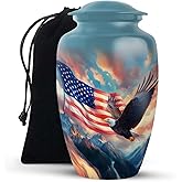 KARYLIZ Eagle Urns for Adult Women & Men - Large Capacity Urn for Ashes - American Flag Cremation Urns for Human Ashes - Burial Memorial Urn for Adults 10 Inch