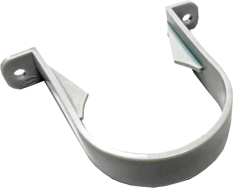 Merriway BH06827 2 Pcs Grey Gutter Downpipe Clips Brackets 68mm Pipe