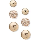 Anne Klein Women's Stud Earrings Multipack, Layered Statement Fashion Jewelry for Everyday and Evening Wear