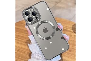 JUESHITUO Magnetic Titanium Color for iPhone 15 Pro Max Case with Full Camera Protection [No.1 Strong N56 Magnets] [Military Grade Drop Protection] for Magsafe Women Girls Phone Case (6.7")-Titanium