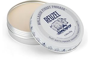 Reuzel Matte Clay Pomade, No Shine Pomade With A Medium Hold For A Natural Style And Finish 3.38oz/95g