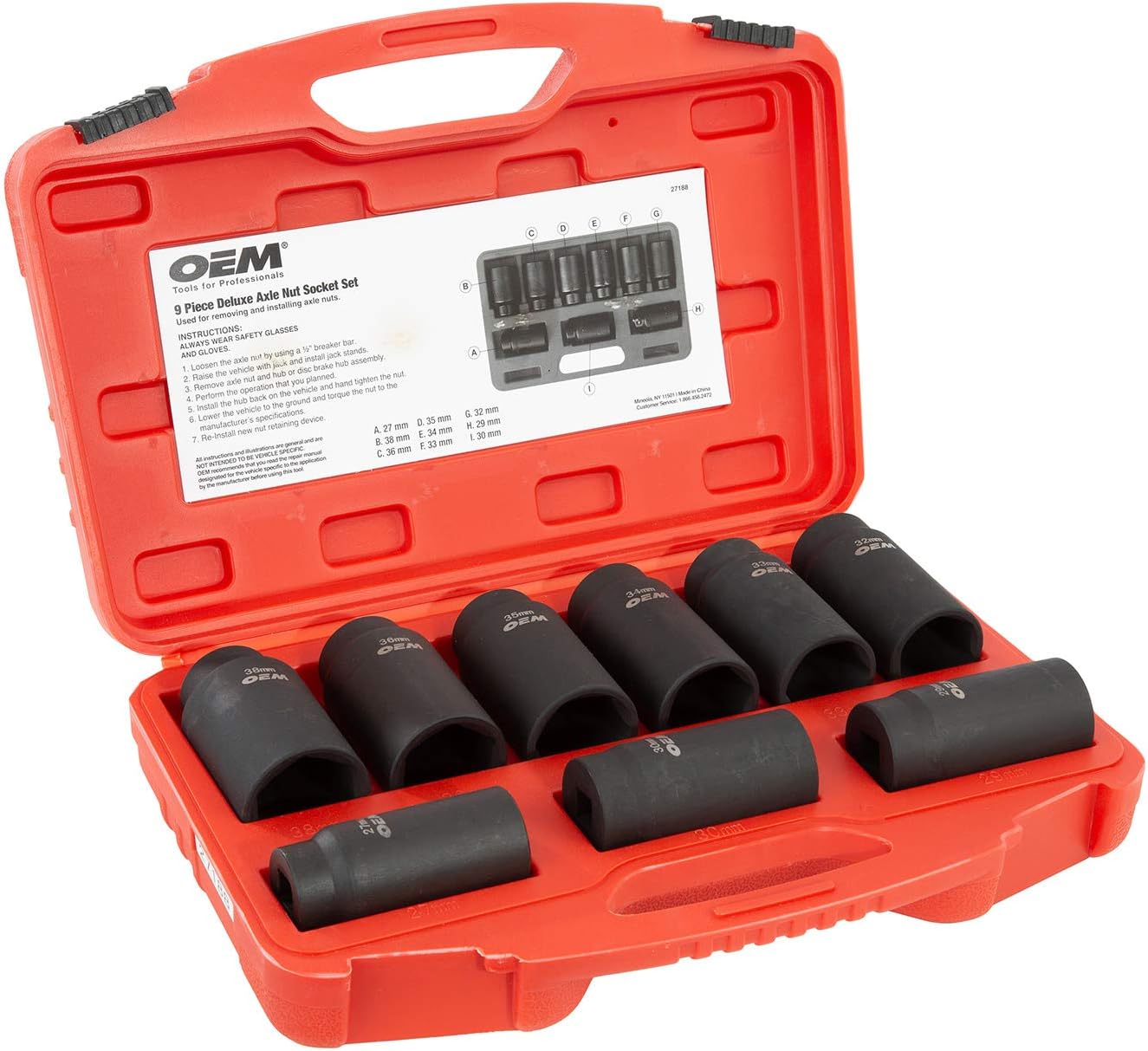 OEM TOOLS 27188 Deluxe 6 Pt. Axle Nut 