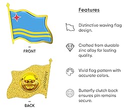 Aruba Flag Lapel Pin - Enamel Metal National Badge