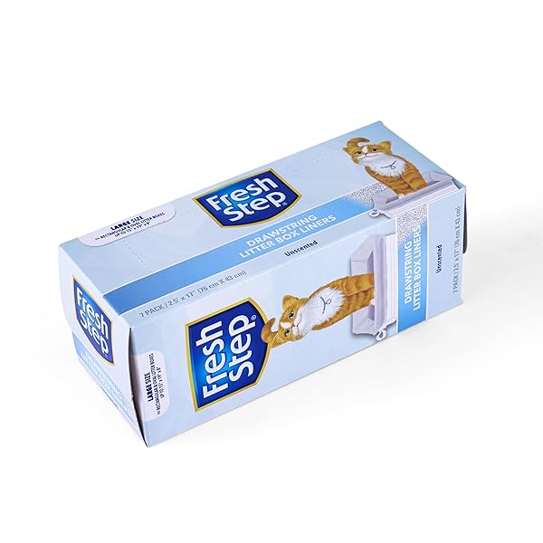 FRESH STEP FOR PETS DRAWSTRING LITTER BOX LINERS UNSCENTED (7 PACK), LARGE (FF8427)