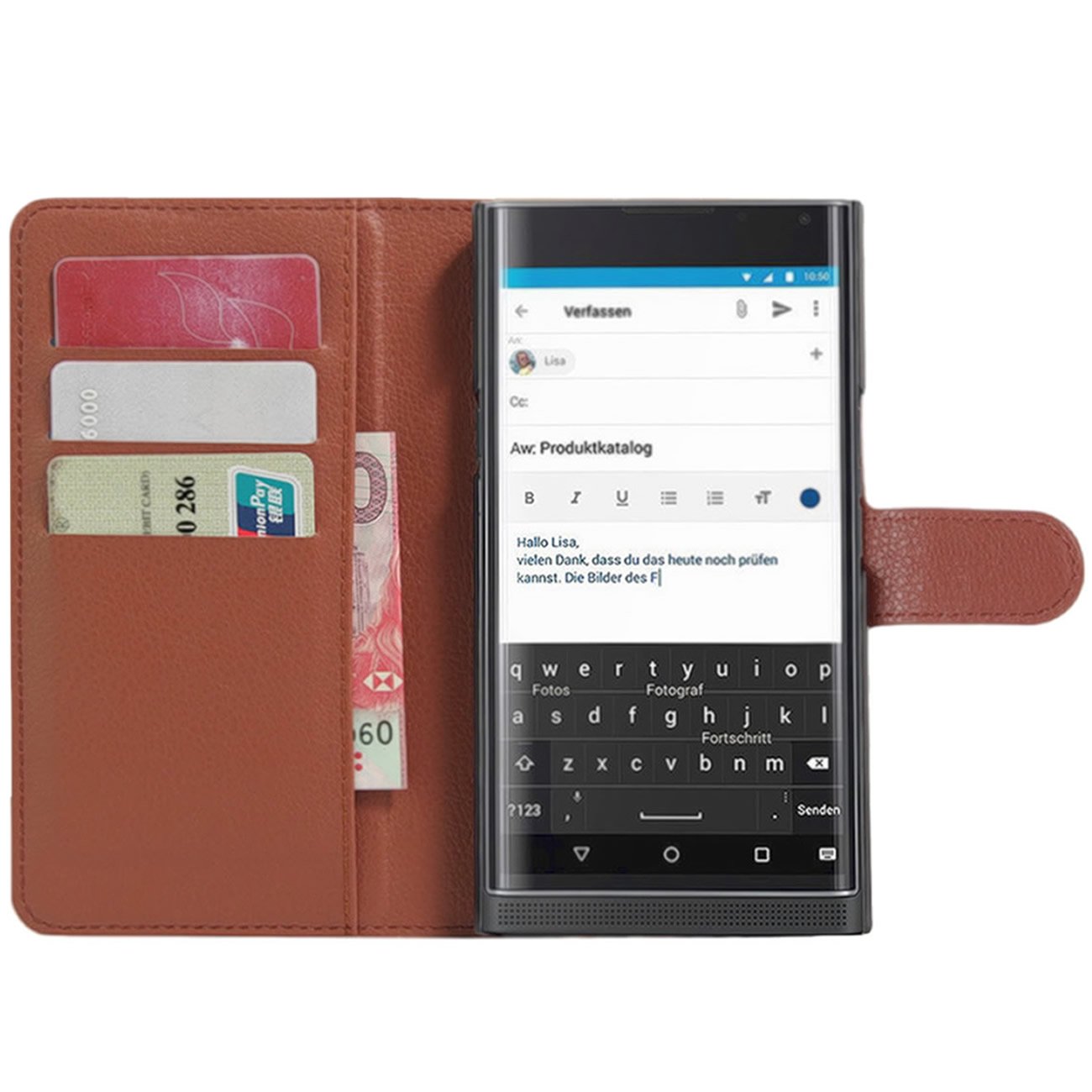 Fettion Blackberry Priv Case Premium Pu Leather Wallet Protective