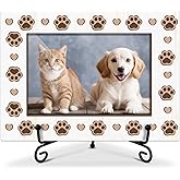 oayGnay Pet Picture Frame Paw Print Photo Frame, Dog Lover Gifts Birthday Gifts for Pet Owner, Wooden Picture Frame With Stand, Photo Frame 4 x 6 for Desktop Display Home Office Bedroom Decor -12