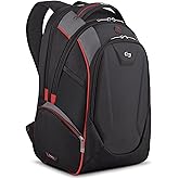 Solo New York Laptop Backpack for Women & Men -Carry On Bookbag for Travel & Work, Lightweight Bag, Hard-Shell Front Organizer, Padded Straps, Fits 17.3" Computer - Launch, Black