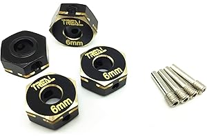 Treal Brass Hex Wheels Hubs Adaptors 6mm(4) pcs for Axial Capra SCX10 III JLU Gladiator