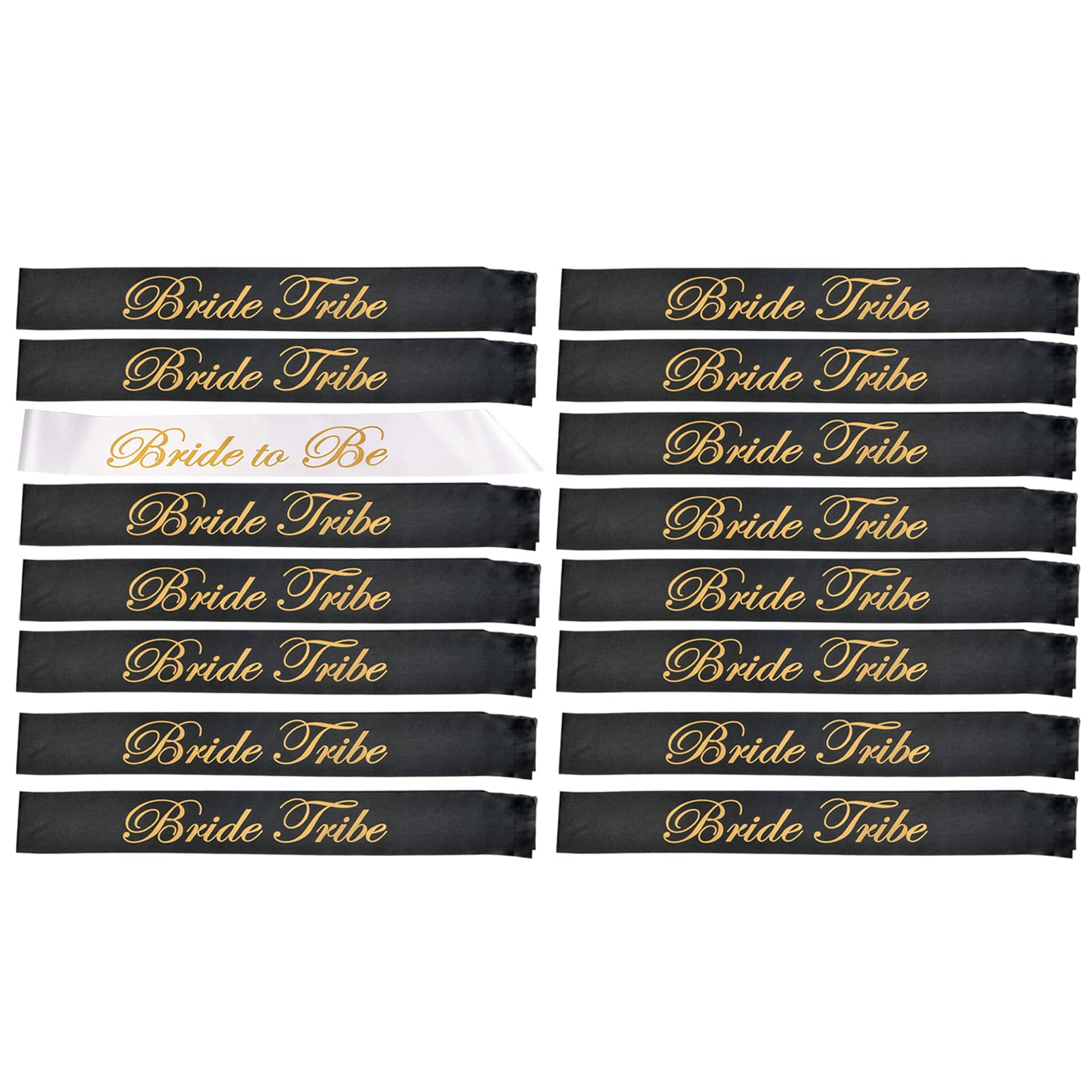 STAY GENT Hen Party Sashes 16Pcs Bride to Be Sashes Set with 1 White Sash & 15 Black Bride Tribe Sash Hen do Sash for Bridesmaid Team Bridal Hen Night Shower Wedding Bachelorette Party Supplies Decor β image 1