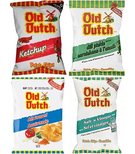 Amazon.com: Over 2lbs of Old Dutch All Dressed chips (235g each)| All  Dressed Chips Canadian | Canadian Snacks | Canadian Gift
