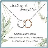 Sereney Valentines Day Gifts for Mom from Son, Sterling Silver Mother Daughter Necklace as Gifts for Daughter from Mom, Mother Son Necklace as Mom's Birthday Handmade Gifts