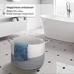 Haidms Large Cotton Rope Basket, XXL Blanket Basket