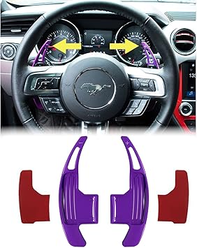 Amazon Com Steering Wheel Shift Paddle Extended Shifter Trim Cover For Ford Mustang 2015 2020 Interior Decoration Accessories Aluminum Alloy Purple Automotive