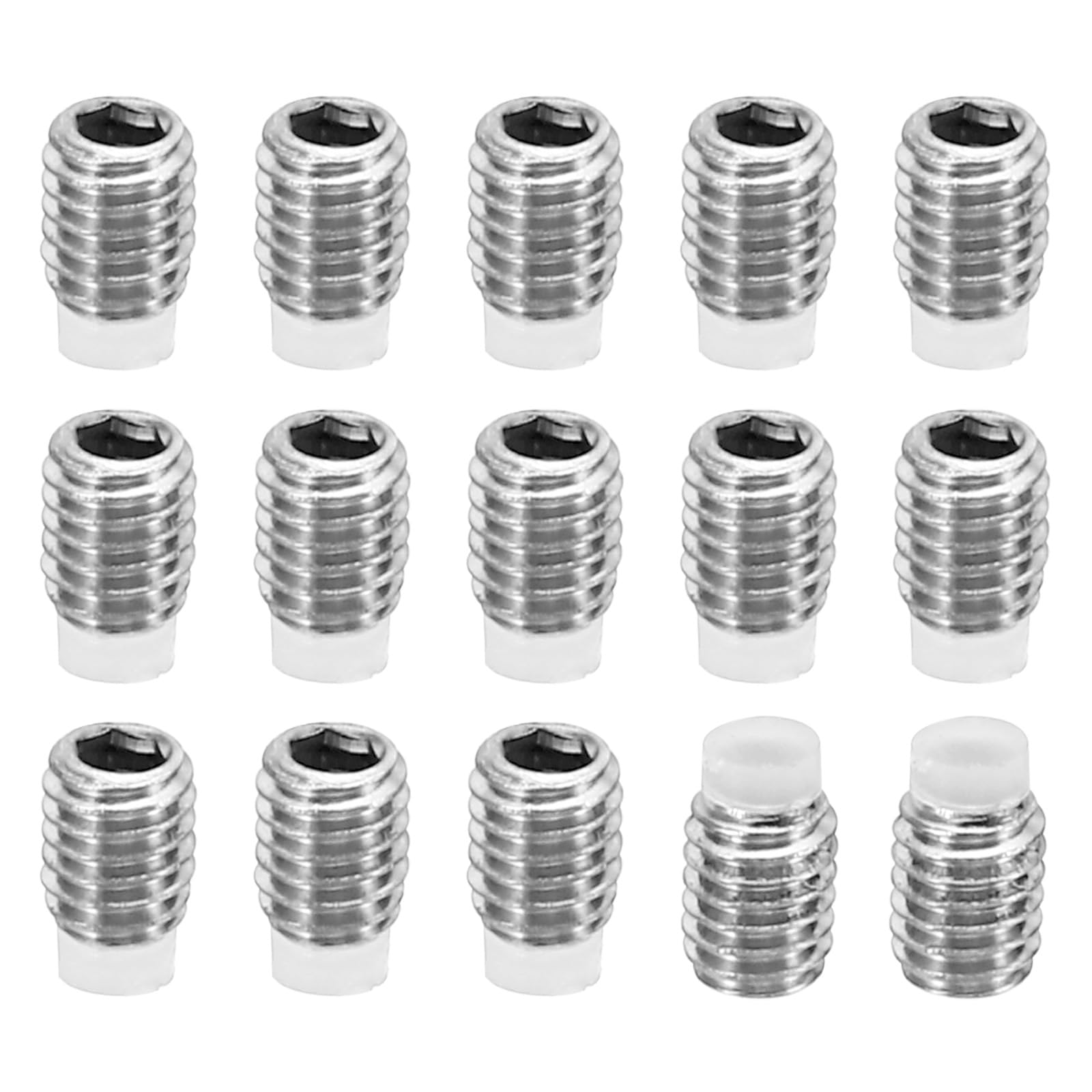 PATIKIL M3x4mm Nylon Tip Grub Screw, 15 Pack Metric Hex Socket Head Cup Point Anti Slip Set Screws Internal Hex Drive Hardware, 304 Stainless Steel