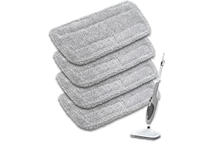 RuannoClean Steam Mop Pads Compatible with GorFanty Steam Mop GF-6610B & GF-6610, Replacement Mop Pads Compatible With Neugo NE033 NE033M Series Steam Mop, Washable & Reusable Microfiber Cloth -4 Pack