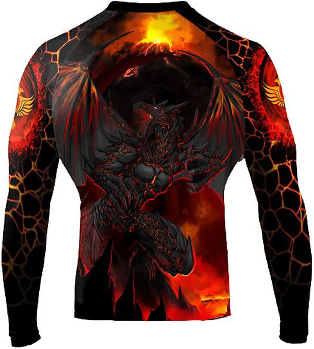 Raven Fightwear Men's Lava Dragon Rash Guard MMA BJJ Black