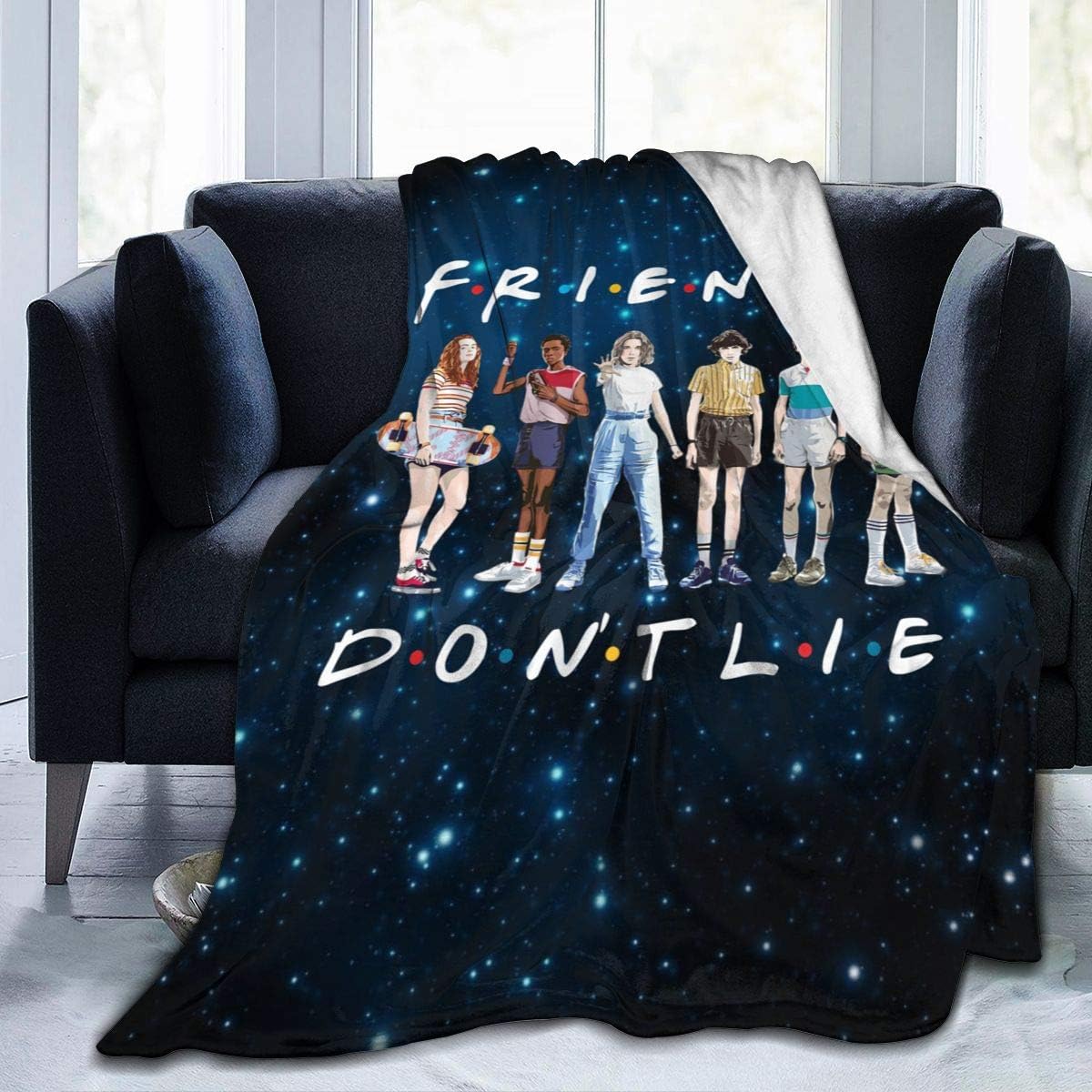 Dreaamy Friends Don't Lie Hawkins Stranger Things Blanket Super Soft Velvet Warm Fluffy Blanket Easy to Care All Season Quality 60"x50"