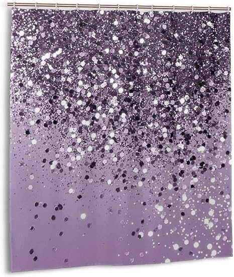 Amazon サイケデリックスパークリングラベンダーレディグリッターユニコーンガールズシャワーカーテンバスルームシャワー用3dプリント防水ポリエステル生地カスタムシャワーカーテン66 X 72 12フック付き シャワーカーテン ホーム キッチン オンライン通販