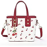 JANLOVE Cherry Purse for Women, Cherry Mini Tote Red Bag Handbag