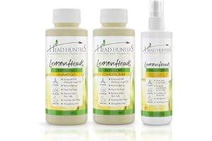 HEAD HUNTERS NATURAL LICE PRODUCTS Head Hunters - Lemon Heads Lice Prevention Shampoo, Conditioner & Repellent Spray - Daily Lice Free Hair Products for Kids & Adults
