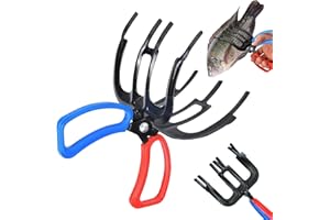 YOUSHEME 2PCS Upgrade 3 Claw Fish Gripper, Metal Fishing Pliers Gripper Fish Control Clamp,Multifunctional Three Teeth Fishing Pliers for Most Freshwater Fish Grip Tackle Holder