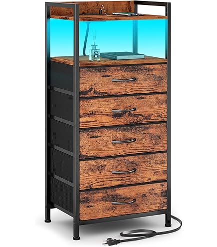 その他 Narrow Dresser Featuring Table Lighting Amazon.com: WLIVE 4 Drawer Dresser for Bedroom, 37
