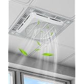 WELLY 2x2 Drop Ceiling Tile Fan, Flush Mount Air Circulator Grid, WL-4 | Square Ceiling Fan, DC Motor, Ultra Quiet 18db, 15 Wind Speeds Ventilation, Remote Control, Home&amp;Office